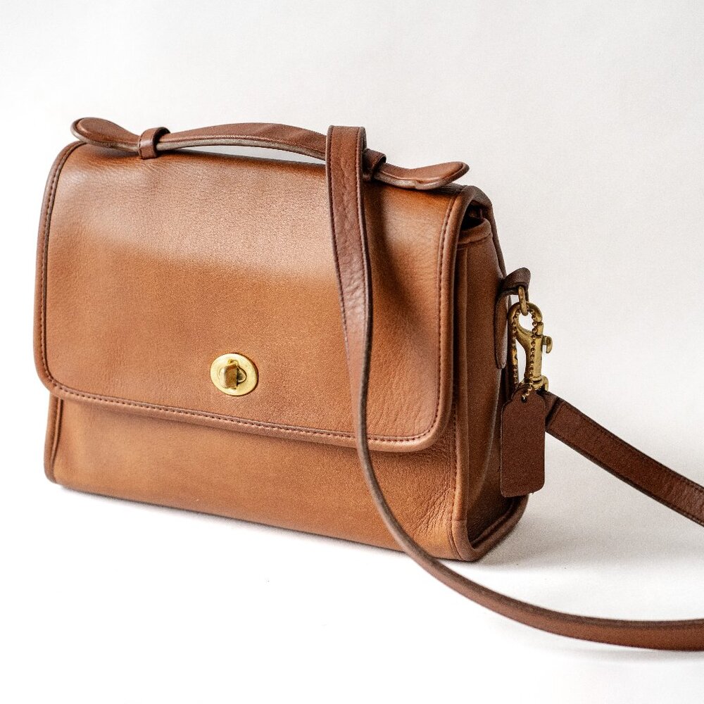 Vintage Coach Court Bag in British Tan